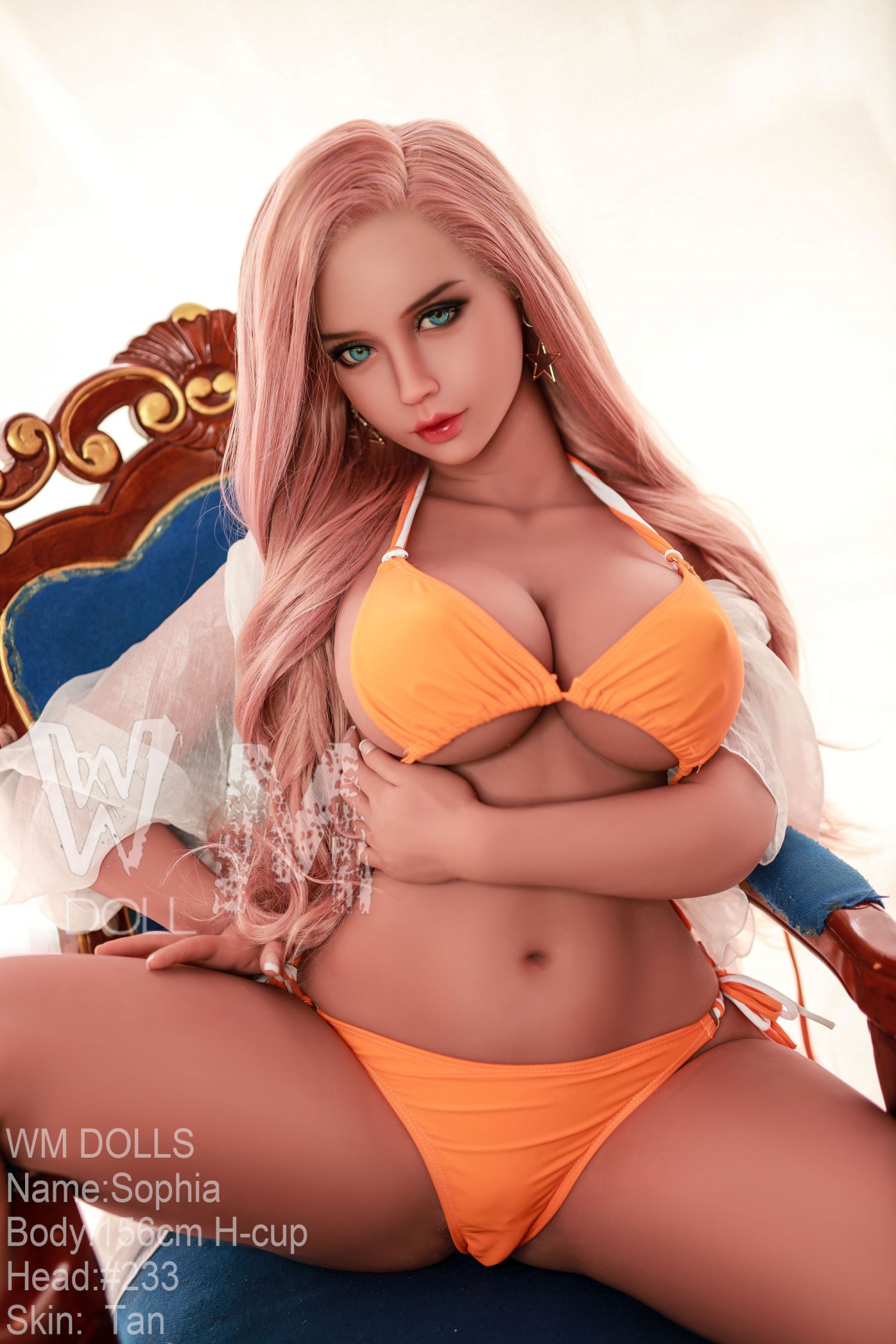 Секс-лялька Ida фото 21 - SexDolls.com.ua Реалістична секс лялька Ida в жовтому купальнику сидить