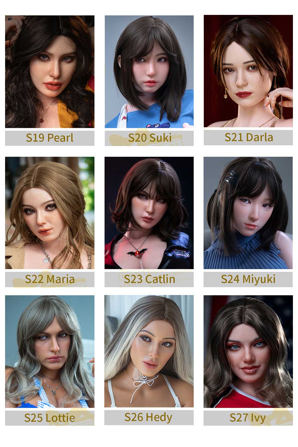 Силіконова голова секс-ляльки Irontechdoll - фото 2 - SexDolls.com.ua Вибір облич для силіконової голови Irontechdoll фото 2
