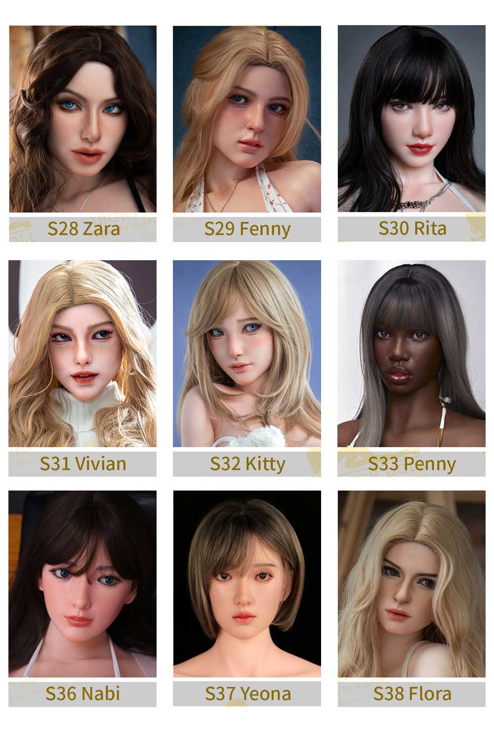 Силіконова голова секс-ляльки Irontechdoll - фото 3 - SexDolls.com.ua Вибір облич для силіконової голови Irontechdoll фото 3