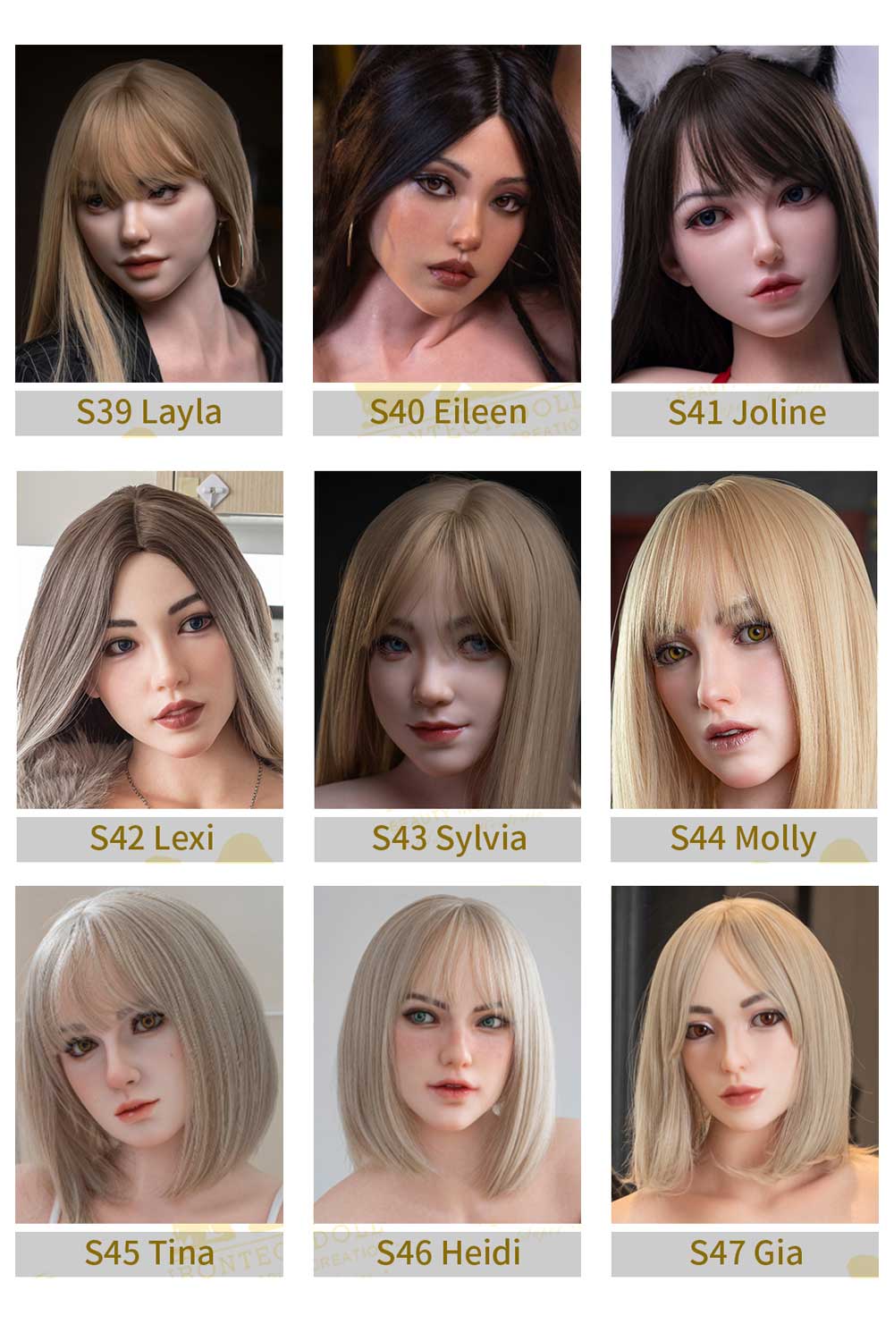 Силіконова голова секс-ляльки Irontechdoll - фото 4 - SexDolls.com.ua Вибір облич для силіконової голови Irontechdoll фото 4