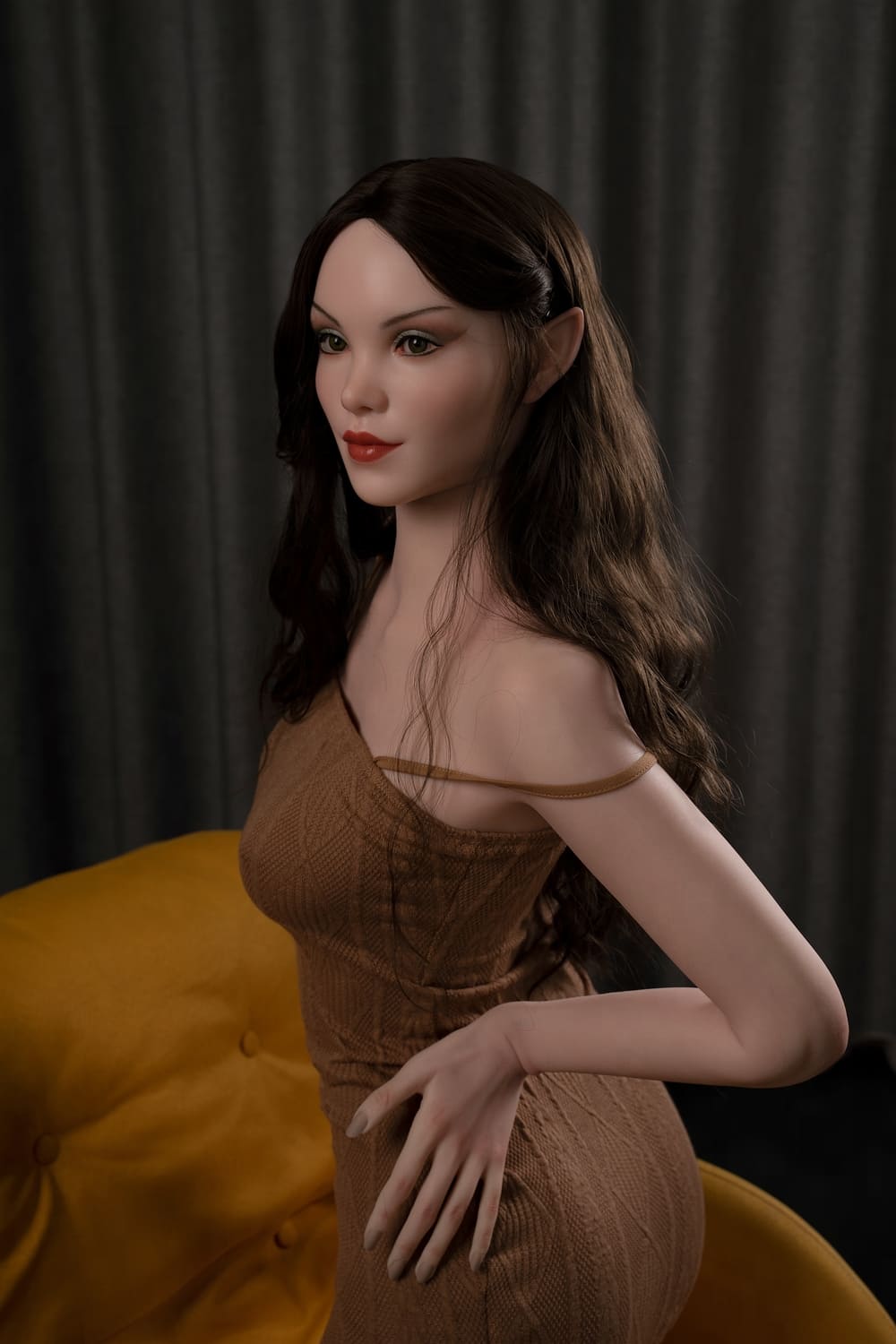 Секс-лялька Zelda фото 19 - SexDolls.com.ua Секс лялька Zelda у коричневій сукні фото обличчя
