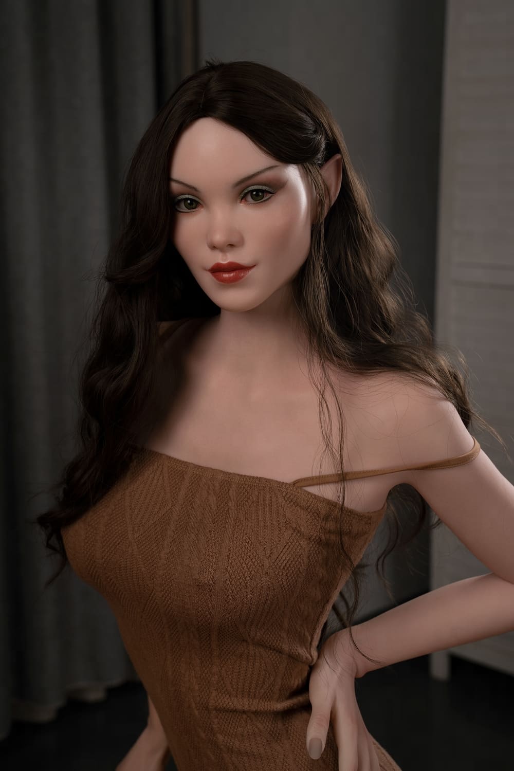 Секс-лялька Zelda фото 3 - SexDolls.com.ua Секс лялька Zelda у коричневій сукні та довгим волоссям