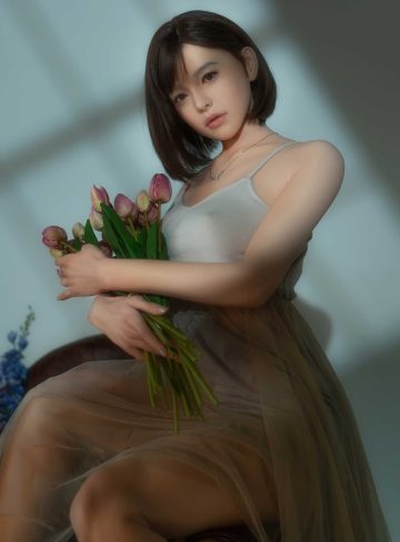 Секс-лялька Lynn з квітами в руках
