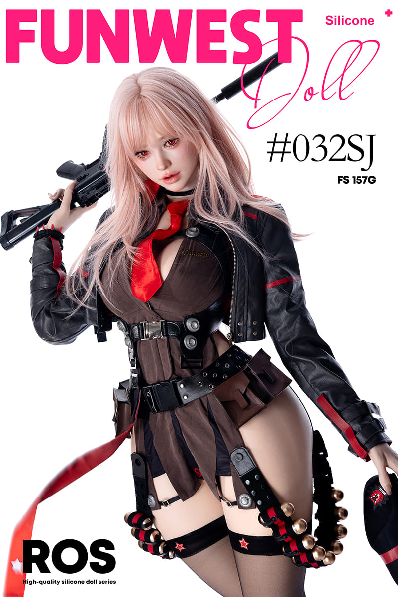 Секс-лялька Rapi - фото 7 - SexDolls.com.ua Секс лялька Rapi тримає автомат за спиною