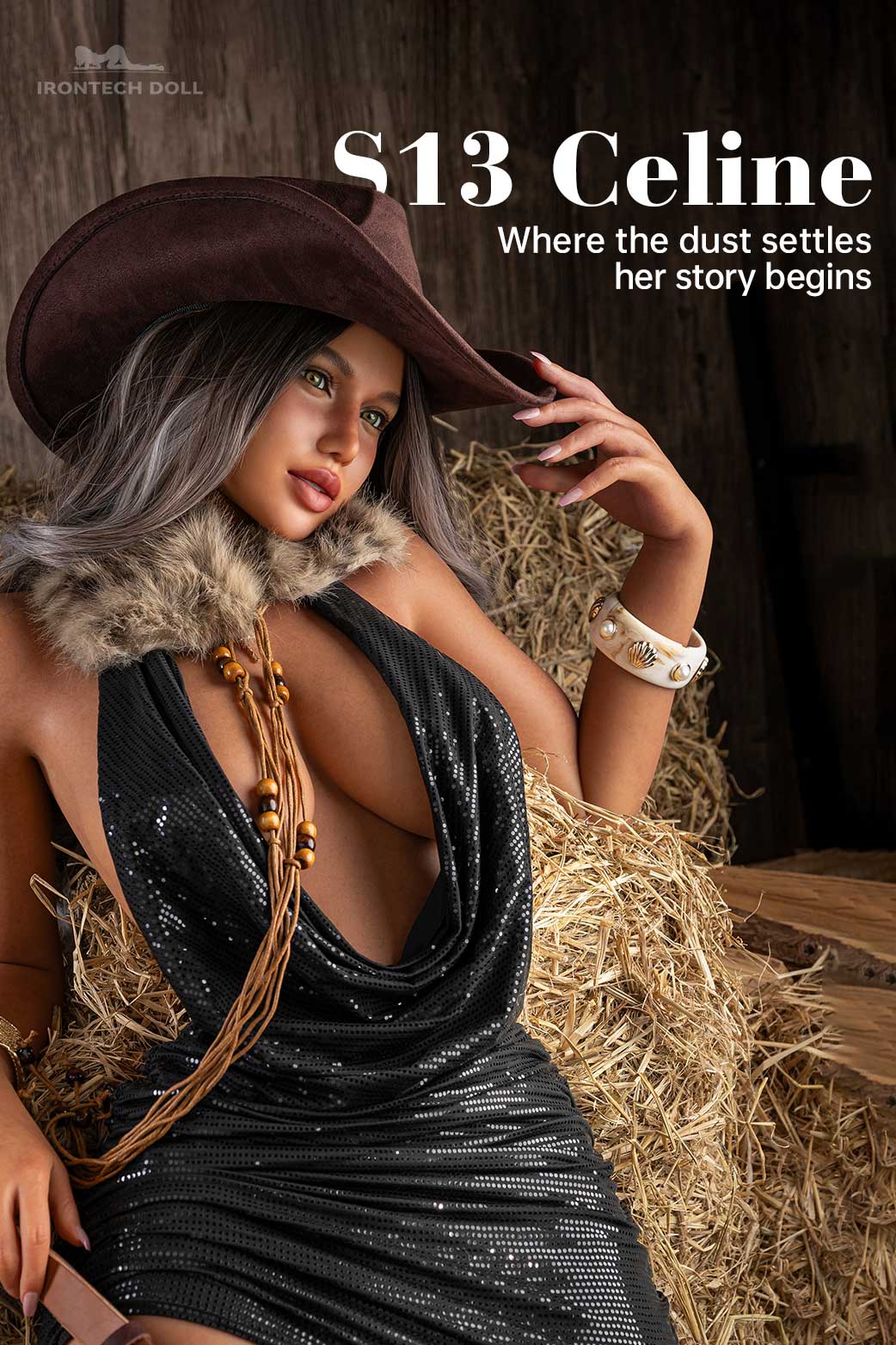 Секс-лялька Velouria фото 01 - SexDolls.com.ua Секс лялька Velouria тримає капелюх