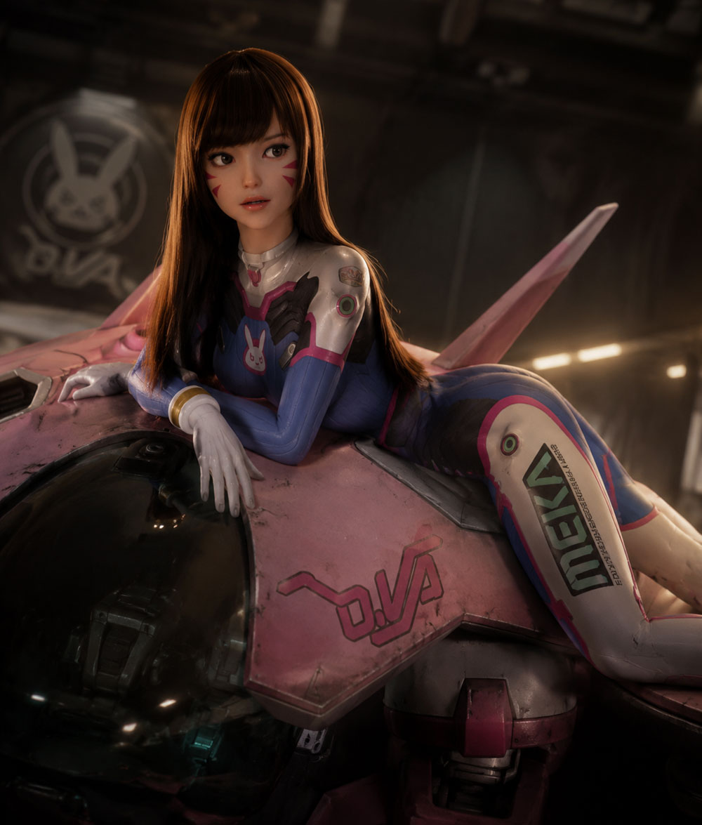 Секс-лялька D.VA — фото 14 - SexDolls.com.ua Секс лялька DVA лежить на своєму бойовому костюмі
